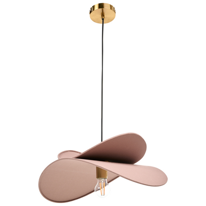 Pendant Lamp Brown Linen 105cm Open Bulb Modern Hanging