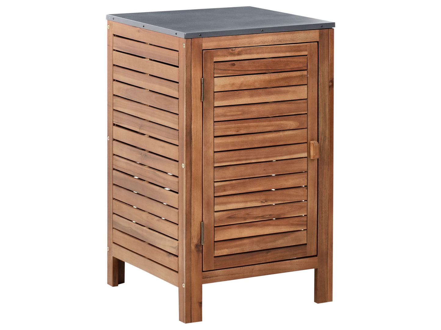 Outdoor Kitchen Cabinet Brown Acacia Wood Steel Top Door