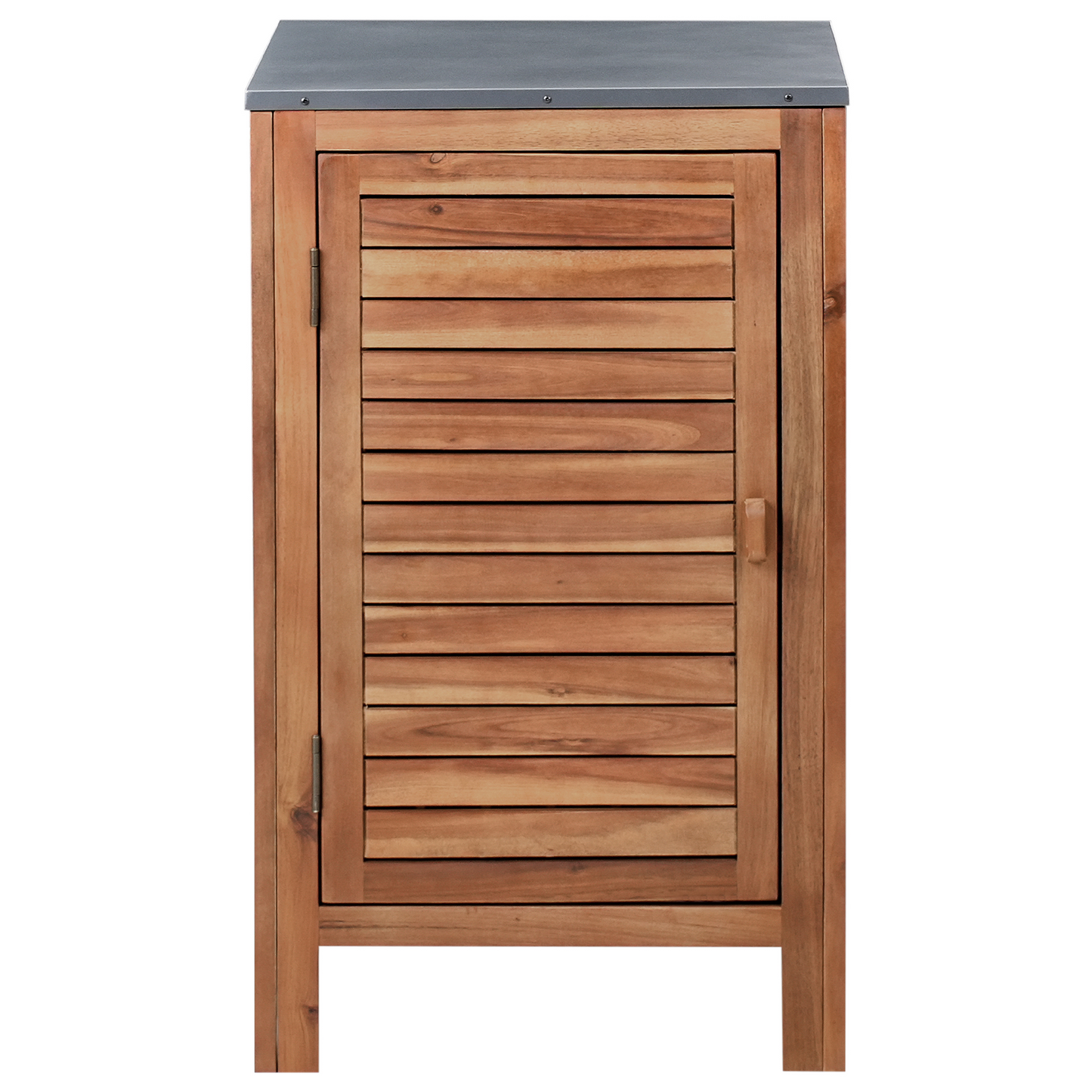 Outdoor Kitchen Cabinet Brown Acacia Wood Steel Top Door