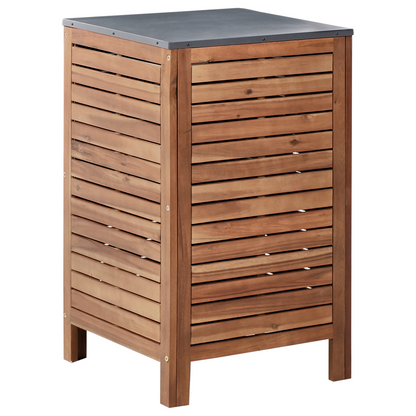 Outdoor Kitchen Cabinet Brown Acacia Wood Steel Top Door