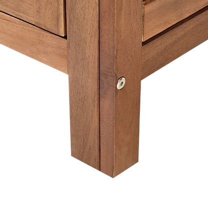 Outdoor Kitchen Cabinet Brown Acacia Wood Steel Top Door