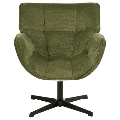 Accent Armchair Green Swivel Polyester Retro Design Large