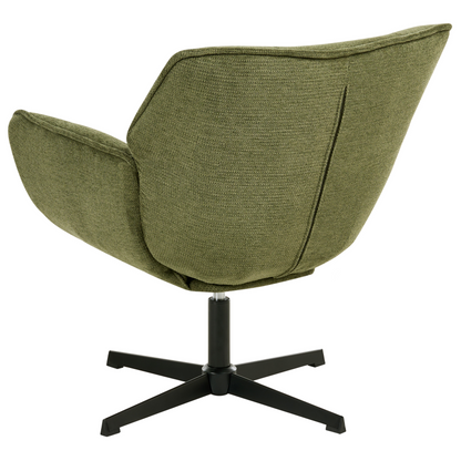 Accent Armchair Green Swivel Polyester Retro Design Large
