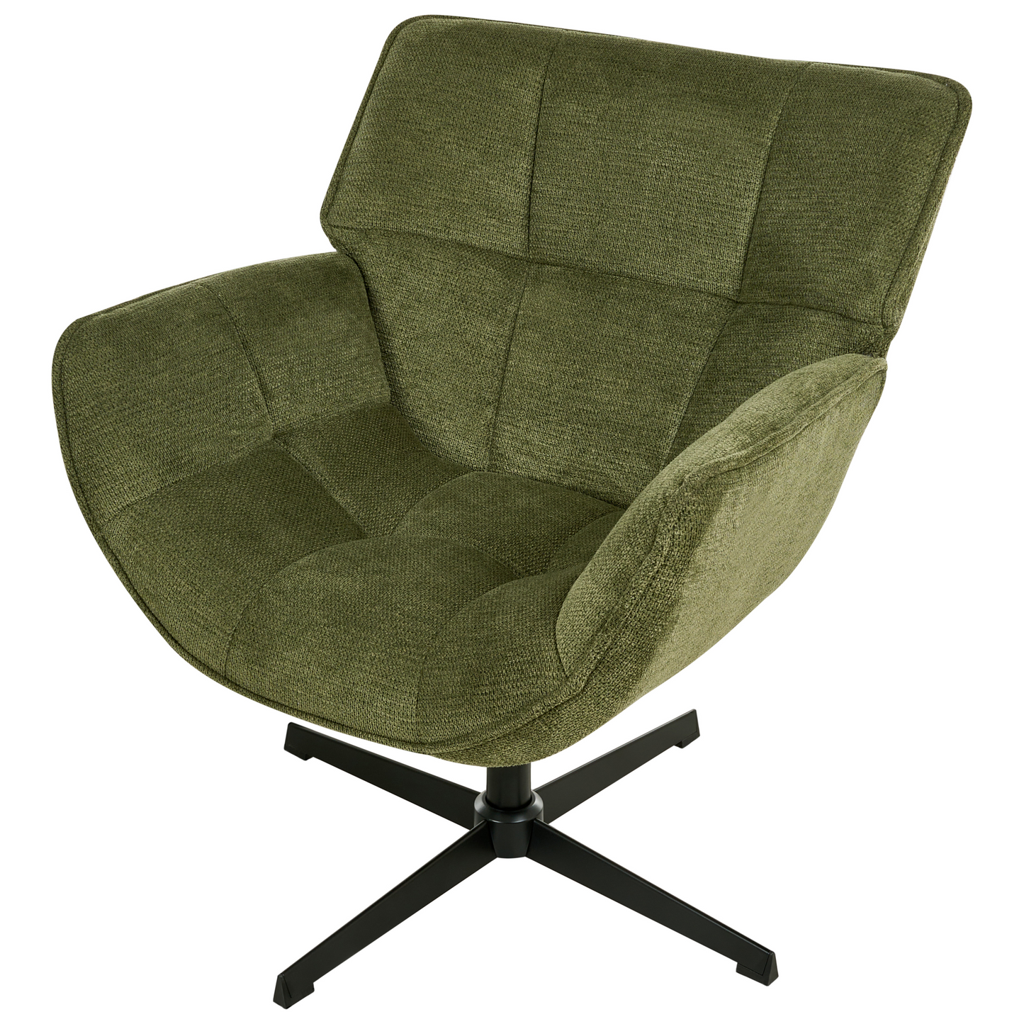 Accent Armchair Green Swivel Polyester Retro Design Large