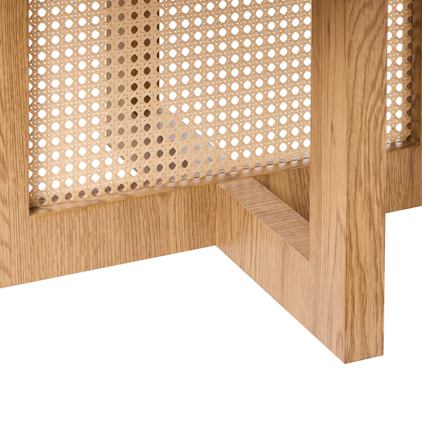 LuxeLiving Light Brown Coffee Table Rattan Base MDF 80 Cm Diameter Classic Modern Design