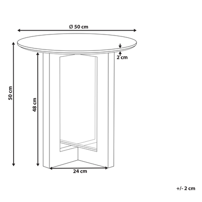 LuxeHaven Side Table Light Brown MDF With Rattan Base 50 cm