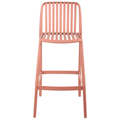 Light Red Armless Dining Bar Chairs Set Of 2 With Detachable Base For Indoor Outdoor Use Modern