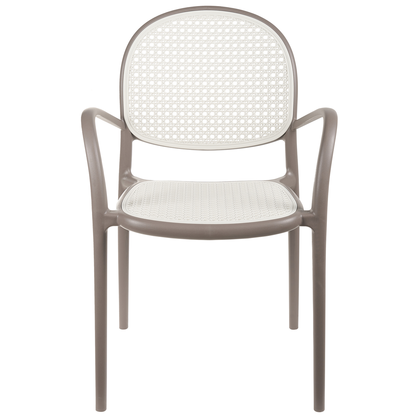 Retro Plastic Dining Chairs Set Of 2 Light Brown Outdoor