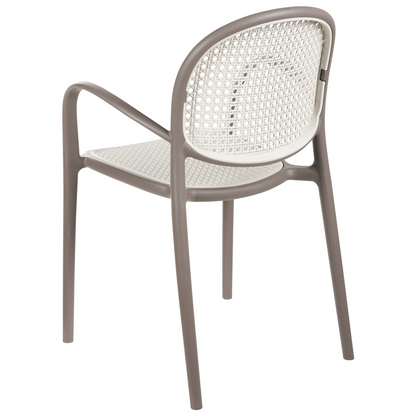 Retro Plastic Dining Chairs Set Of 2 Light Brown Outdoor
