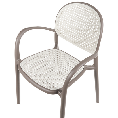 Retro Plastic Dining Chairs Set Of 2 Light Brown Outdoor