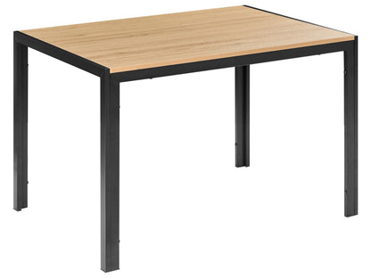 LuxeHome Dining Table Light Brown MDF With Metal Base 120x80 Cm