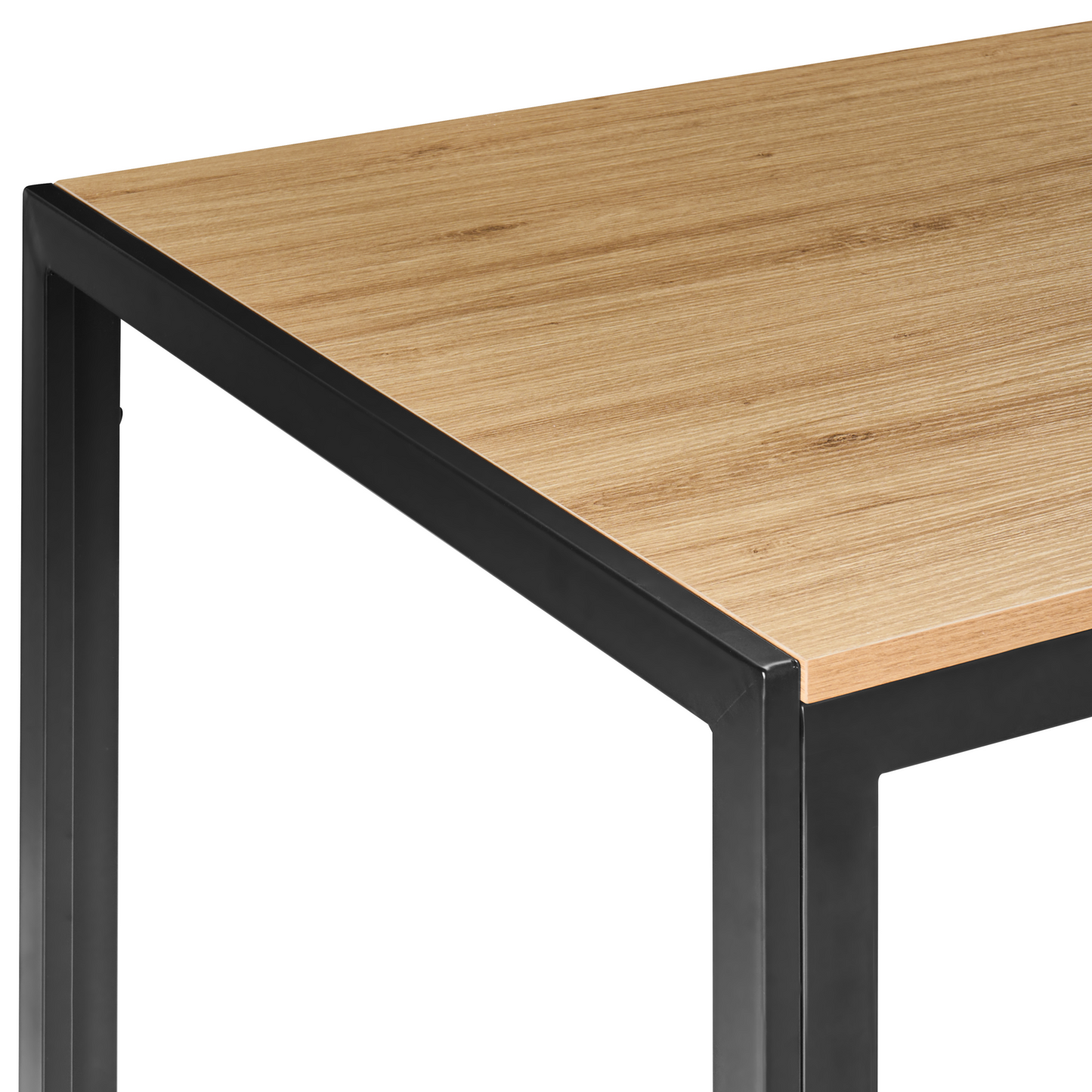 LuxeHome Dining Table Light Brown MDF With Metal Base 120x80 Cm