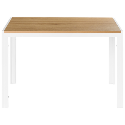 Aura Home Dining Table Light Brown and White MDF Metal Base 120x70 Cm
