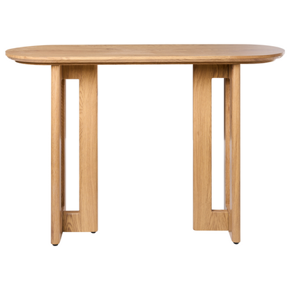 CasaLuxe Console Table Light Brown MDF Rattan Base 120cm