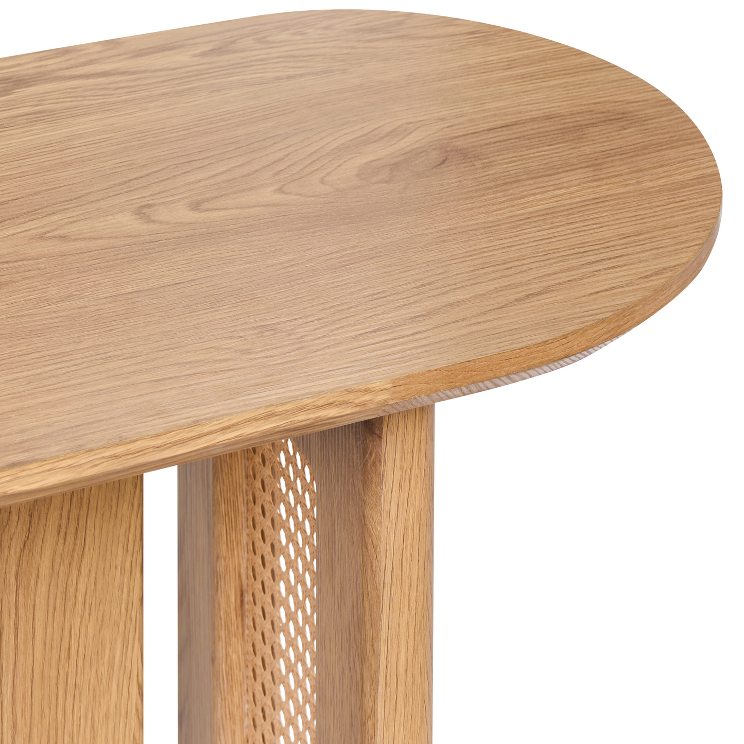 CasaLuxe Console Table Light Brown MDF Rattan Base 120cm
