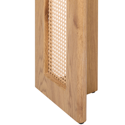 CasaLuxe Console Table Light Brown MDF Rattan Base 120cm