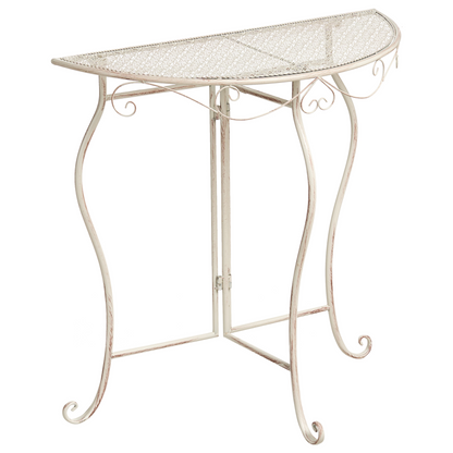 Outdoor Bistro Set Vintage Style Light Beige Iron Frame Table And Chairs For Patio