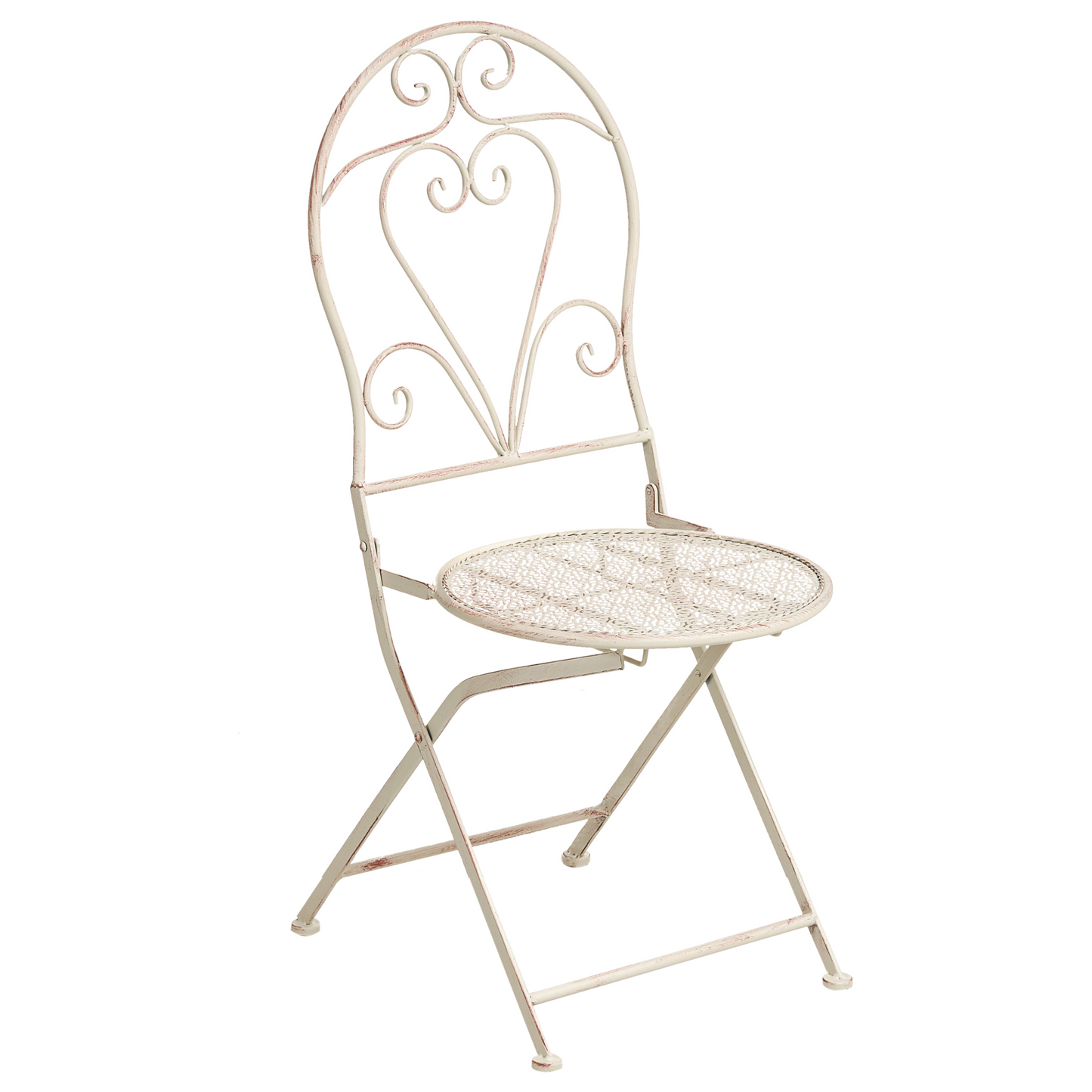 Outdoor Bistro Set Vintage Style Light Beige Iron Frame Table And Chairs For Patio