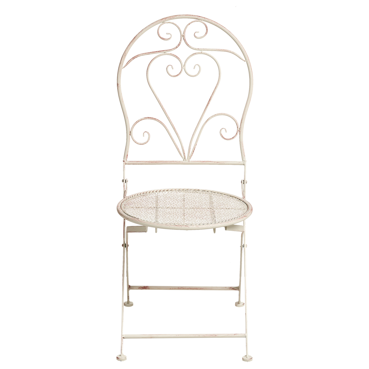 Outdoor Bistro Set Vintage Style Light Beige Iron Frame Table And Chairs For Patio