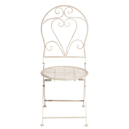 Outdoor Bistro Set Vintage Style Light Beige Iron Frame Table And Chairs For Patio