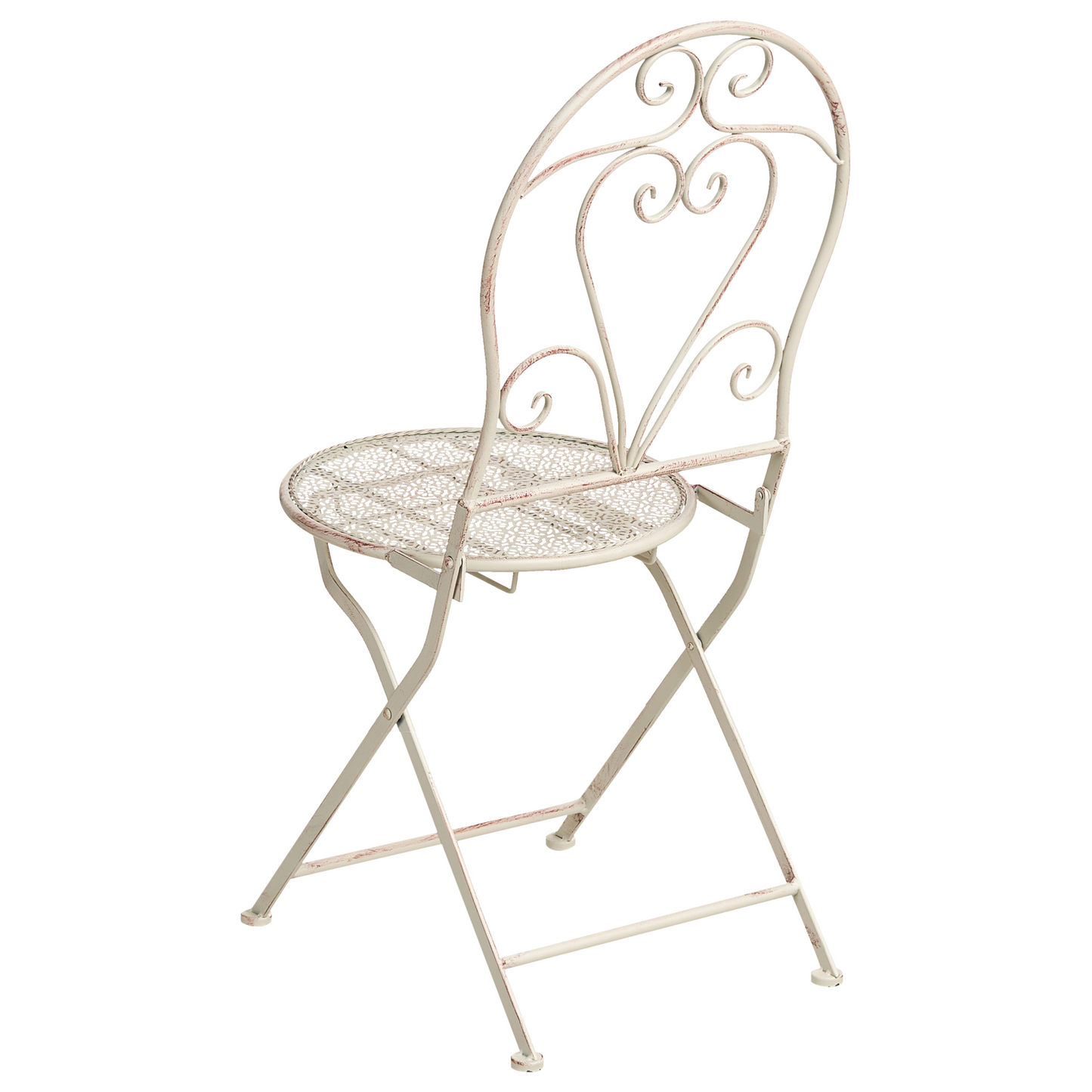 Outdoor Bistro Set Vintage Style Light Beige Iron Frame Table And Chairs For Patio