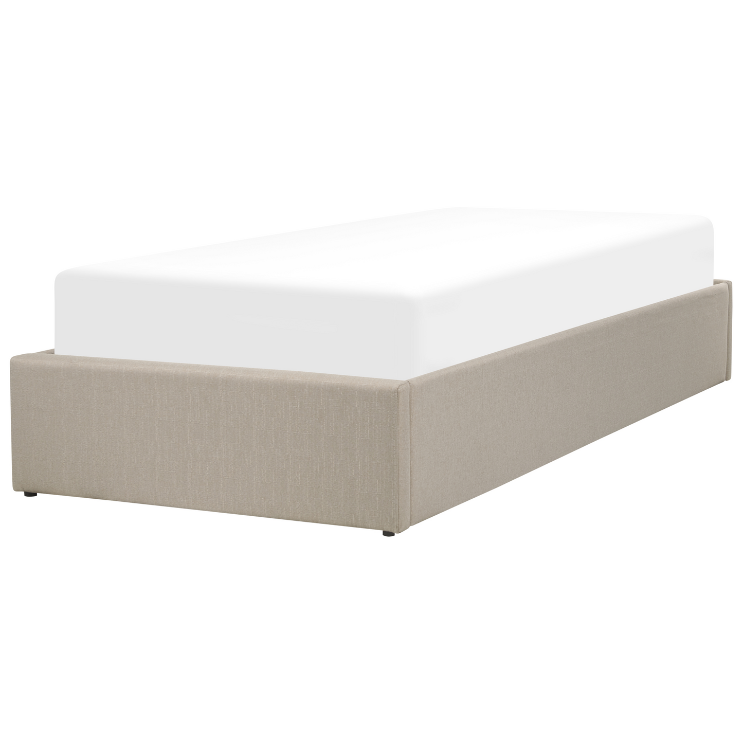 Slatted Bed Frame Upholstered Light Brown Ottoman Storage 3ft