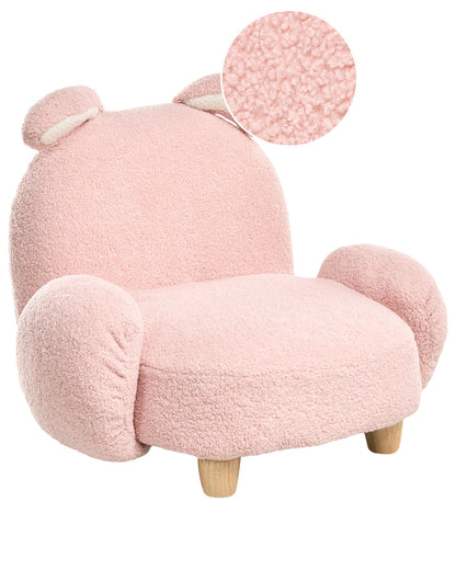 Nest and Nook Rabbit Armchair Pastel Pink Boucle Nursery Chair