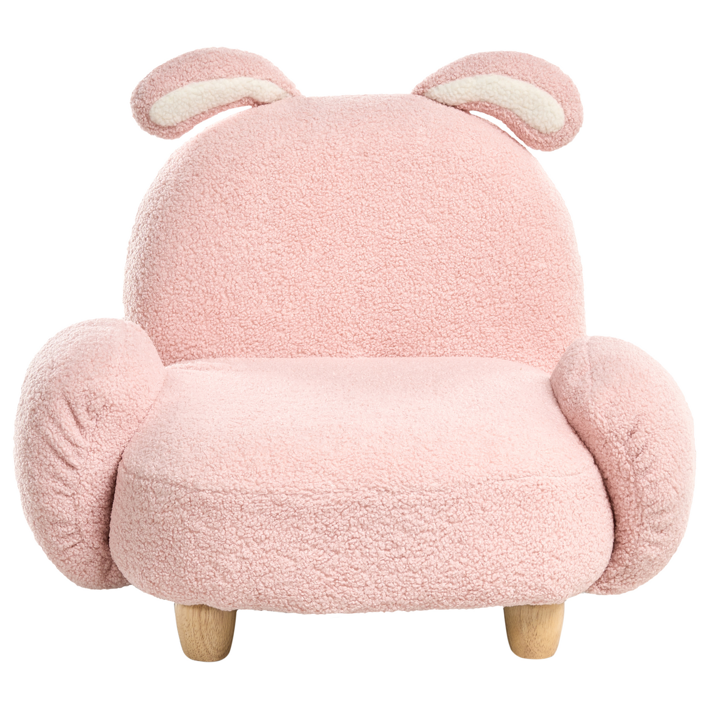 Nest and Nook Rabbit Armchair Pastel Pink Boucle Nursery Chair