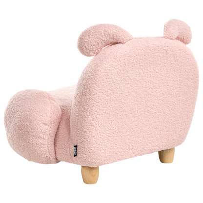 Nest and Nook Rabbit Armchair Pastel Pink Boucle Nursery Chair