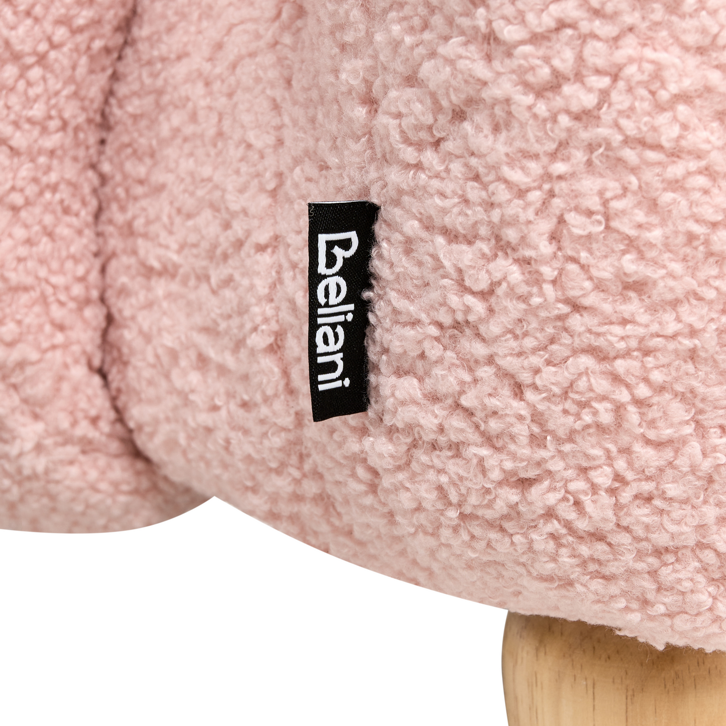 Nest and Nook Rabbit Armchair Pastel Pink Boucle Nursery Chair