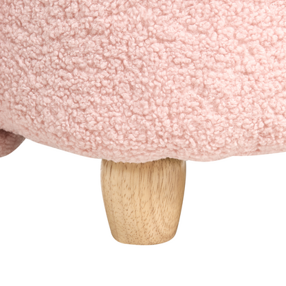 Nest and Nook Rabbit Armchair Pastel Pink Boucle Nursery Chair