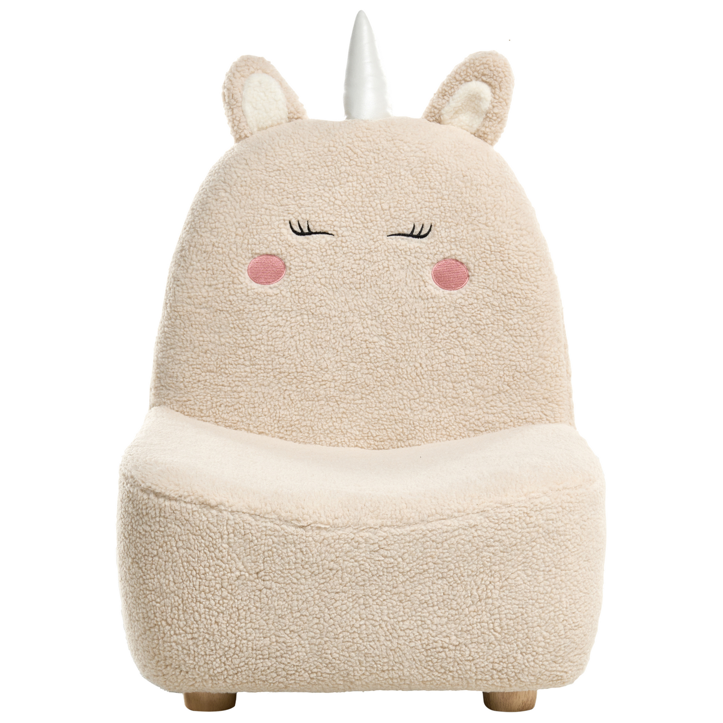 Unicorn Kids Chair Light Beige Boucle Upholstery