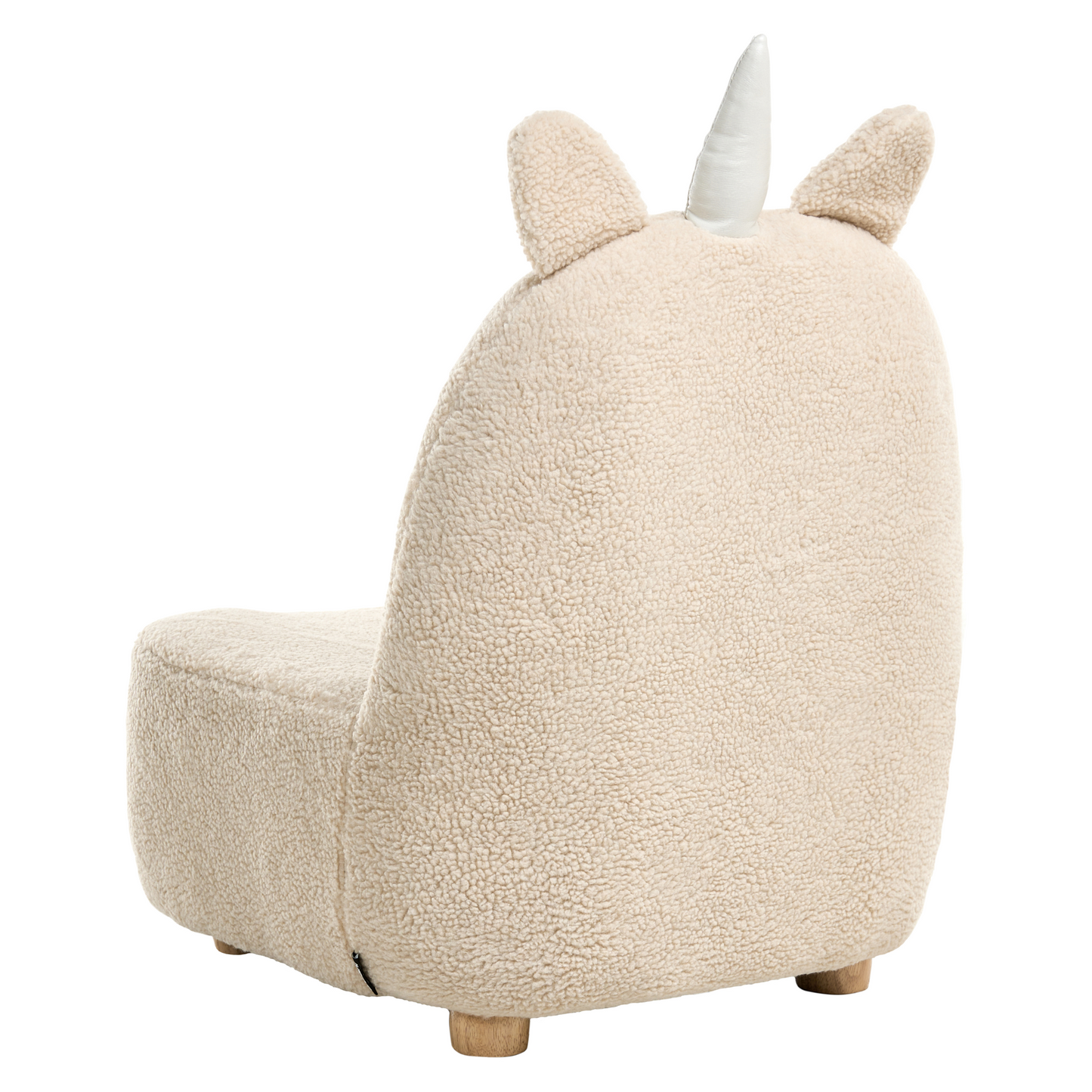 Unicorn Kids Chair Light Beige Boucle Upholstery
