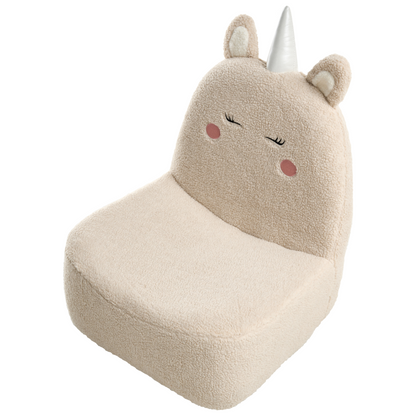 Unicorn Kids Chair Light Beige Boucle Upholstery
