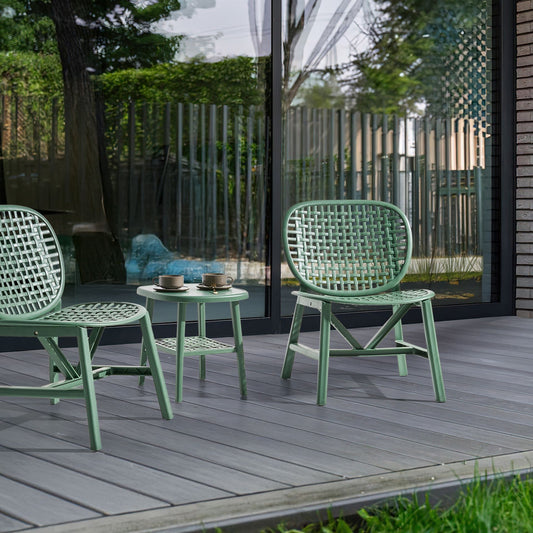 Bar Green Bistro Set With Table And Low Chairs