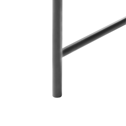 BrandName Retro Console Table Black MDF and Metal 80 x 30 cm Sliding Cabinet for Living Room