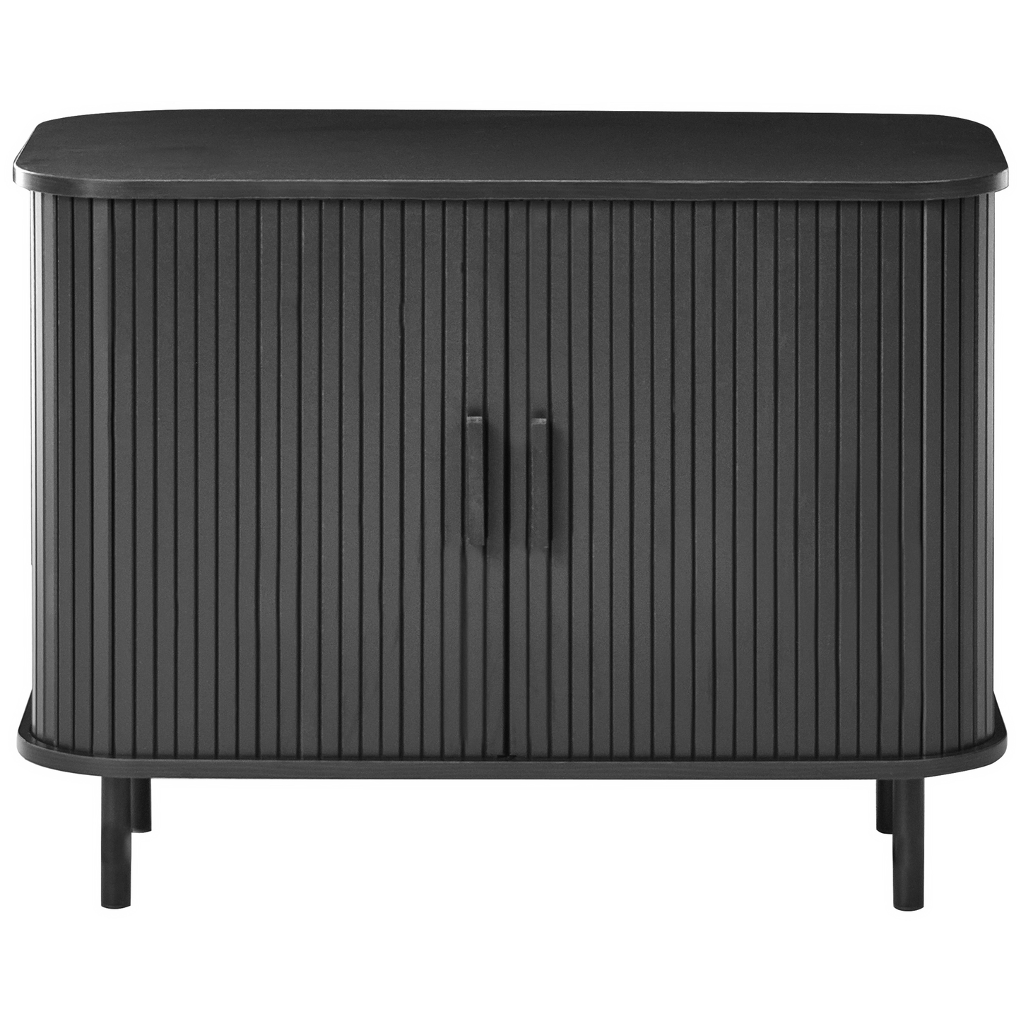 NovaHome Sideboard Black MDF Metal Sliding Cabinet Living Room