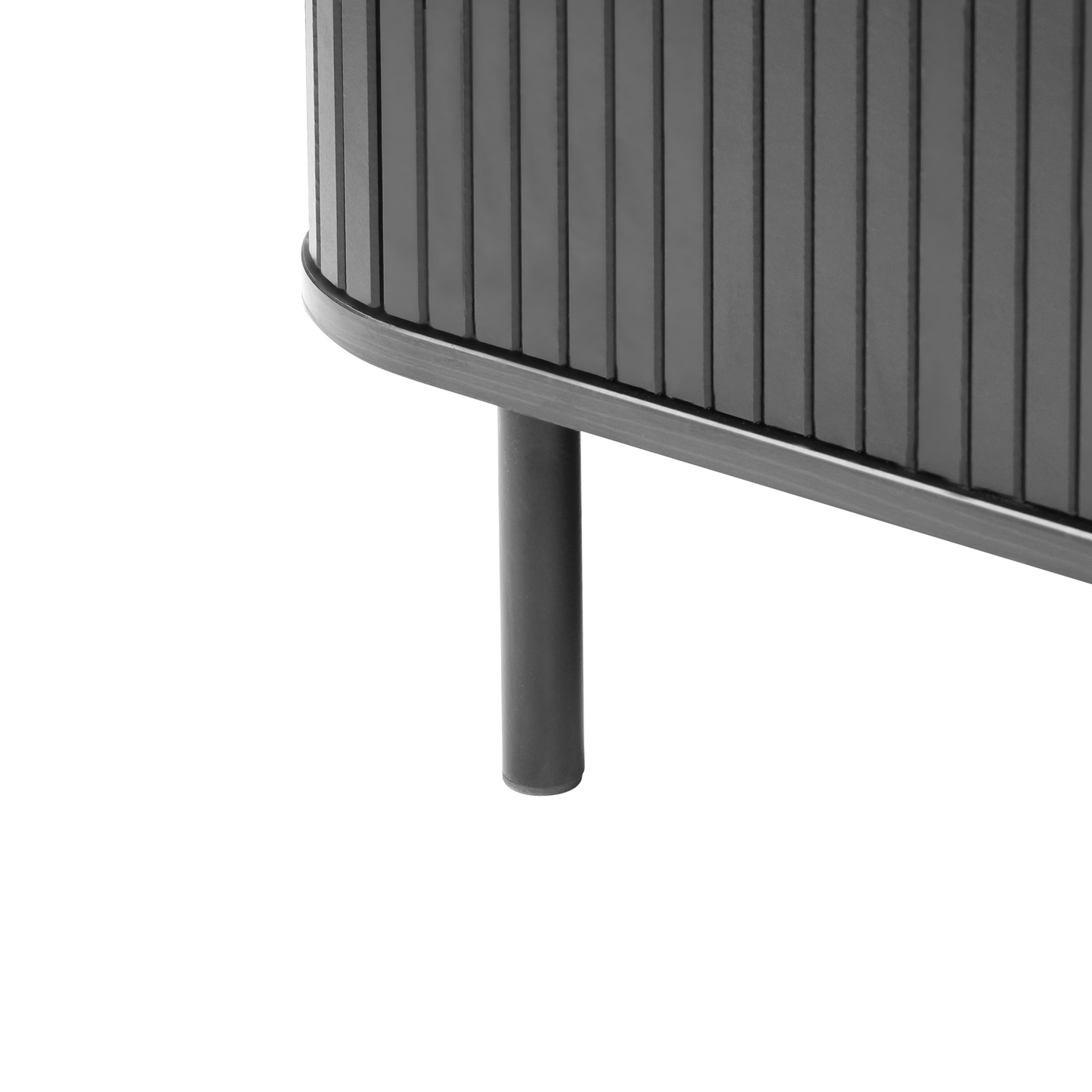 MiraHome TV Stand 54 Inch Black MDF Metal Legs Retro Sliding Cabinet