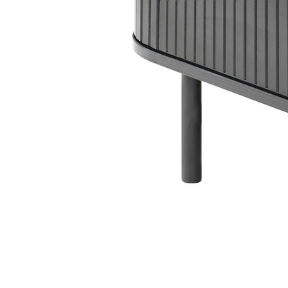NovaLux Sideboard Black MDF Metal Legs Retro 6 Drawers