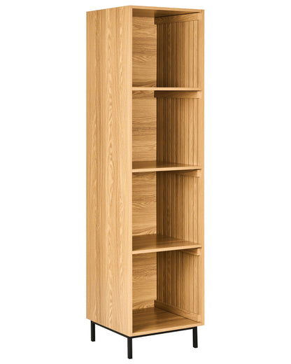 4 Tier Shelving Unit Light Brown Freestanding Open Shelves Modular Dressing Unit For Hallway And Bedroom