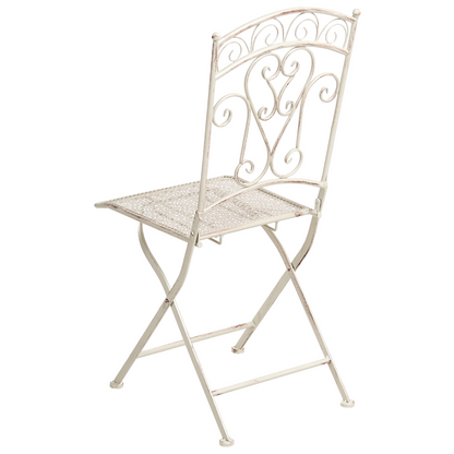 Garden Chairs Set Two Light Beige Folding Vintage Outdoor
