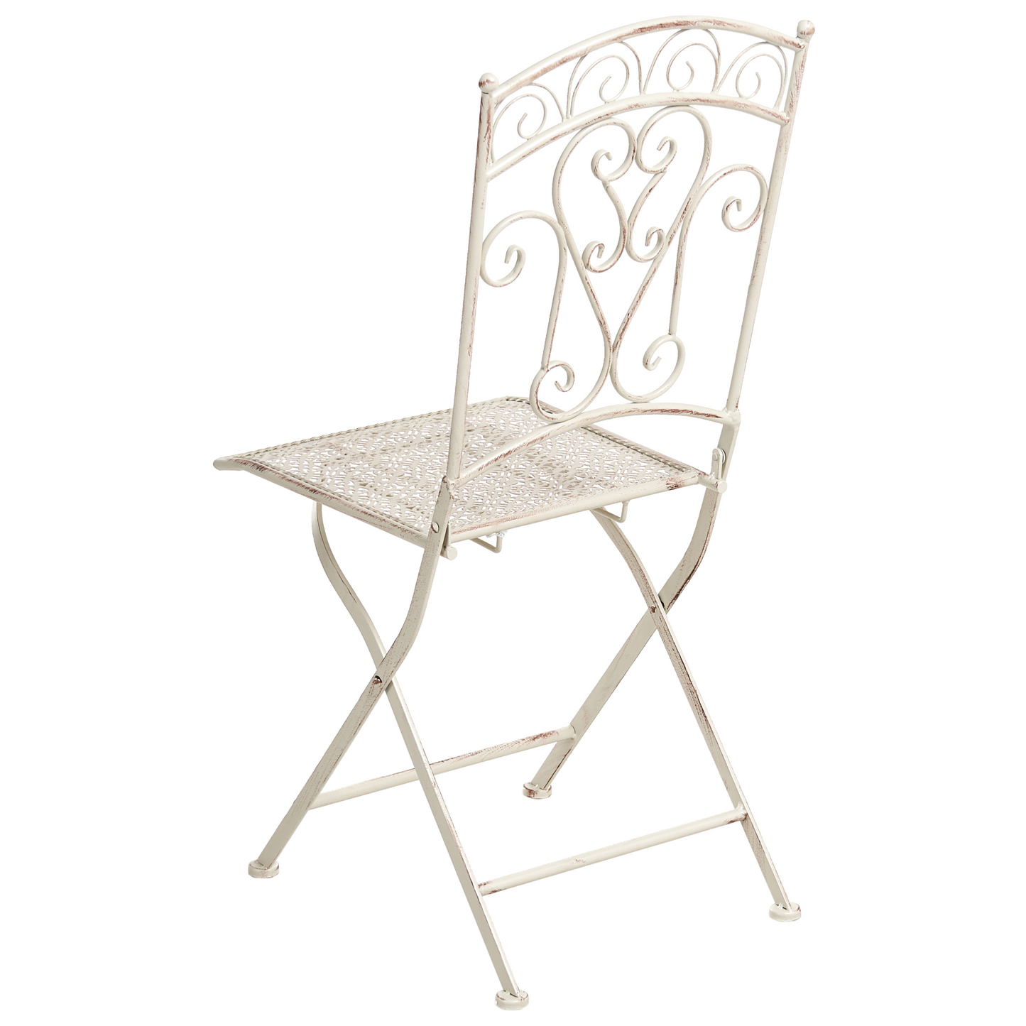 Vintage Bistro Set Outdoor Table And Chairs Light Beige Metal Iron Frame E Coated Rust Resistant