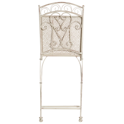 Vintage Bistro Set Outdoor Table And Chairs Light Beige Metal Iron Frame E Coated Rust Resistant