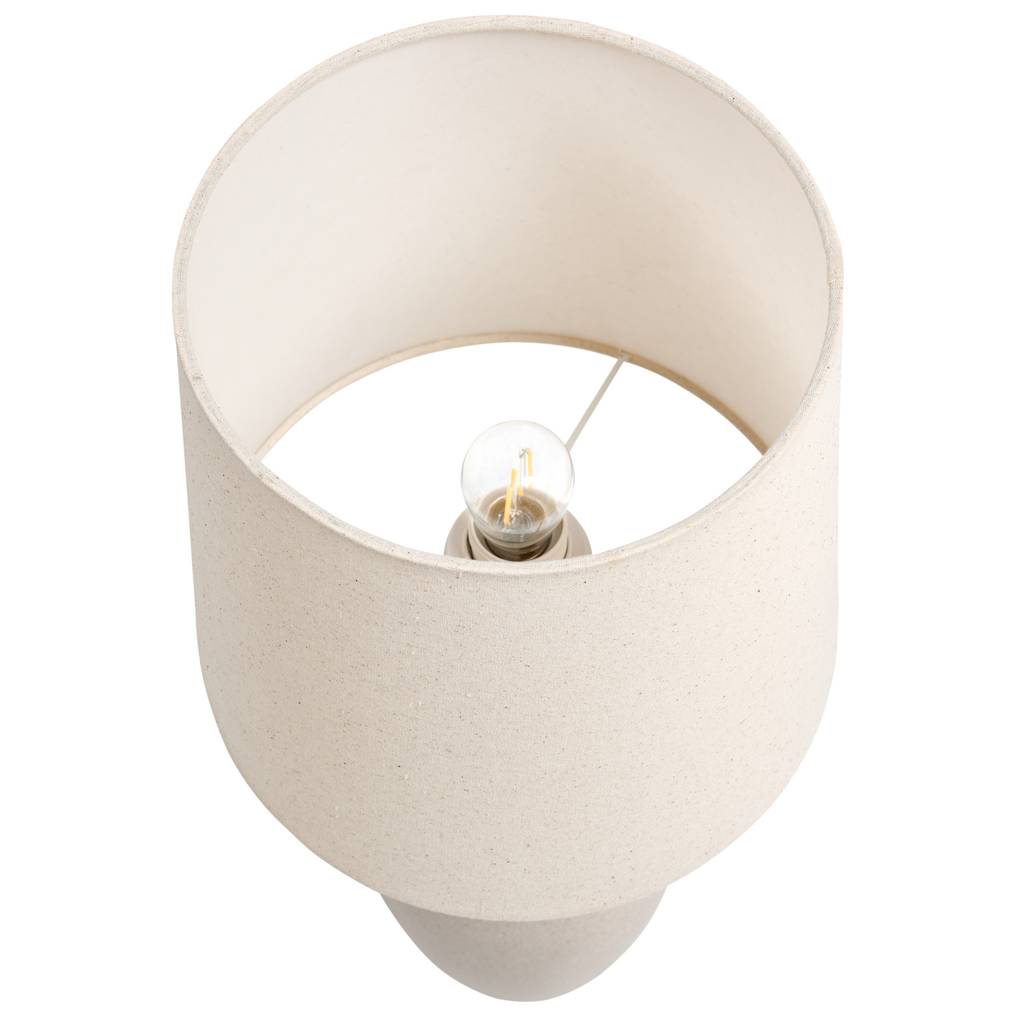 Home Beige Ceramic Table Lamp With Linen Shade