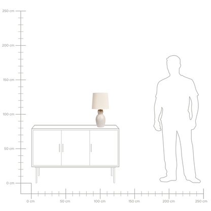 Home Beige Ceramic Table Lamp With Linen Shade
