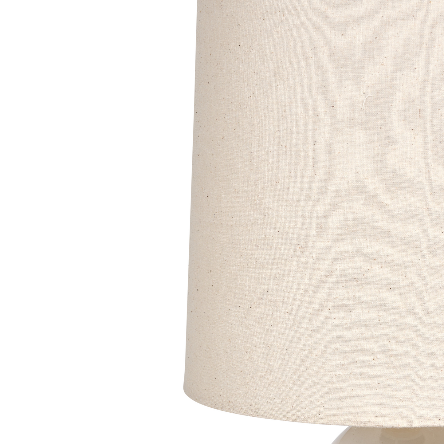 Table Lamp Off White Ceramic Base Linen Shade With Gold Accent