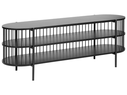 NovaForm TV Stand Black MDF Modern 2 Shelf Low TV Console