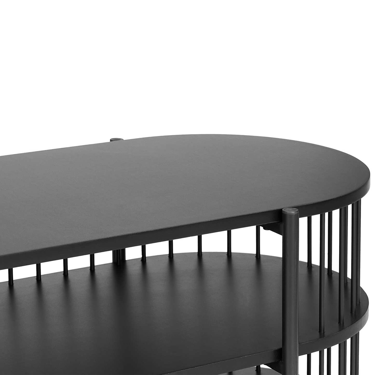 NovaForm TV Stand Black MDF Modern 2 Shelf Low TV Console