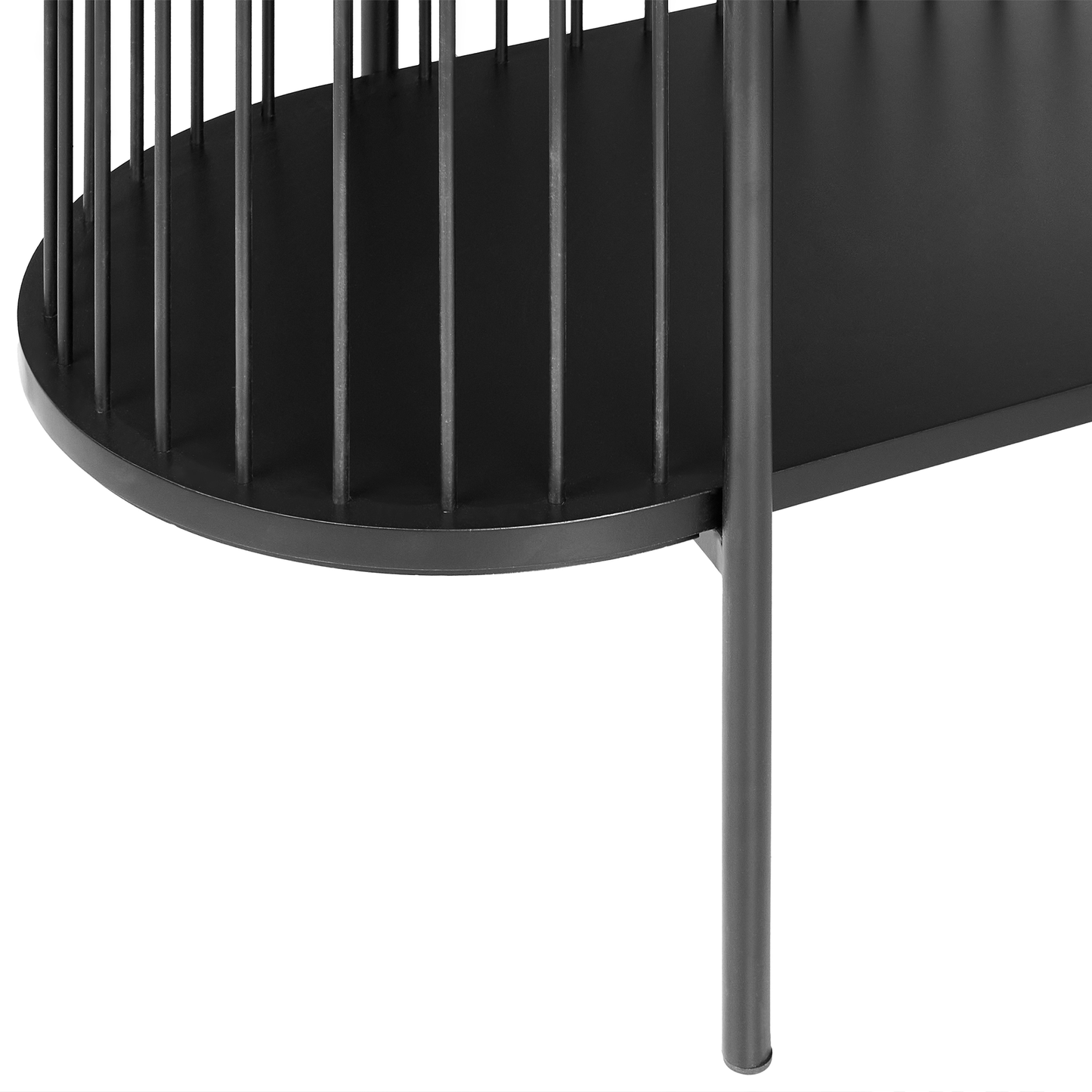 NovaForm TV Stand Black MDF Modern 2 Shelf Low TV Console