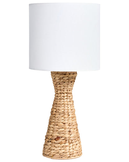 Water Hyacinth Table Lamp With White Fabric Shade